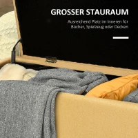 HOMCOM Opbergbank, Zitkist, Gestoffeerde Bank, Linnenlook, tot 150kg, 101x38,5x44,5 cm, Geel(m-4)