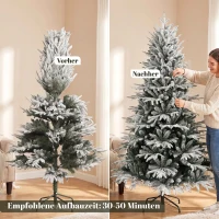 HOMCOM Besneeuwde kunstkerstboom 180 cm met 1920 takpunten en klapsysteem(m-7)
