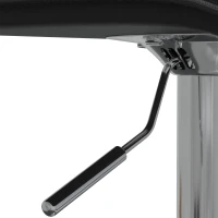 HOMCOM 360° draaibare barkruk met zilverkleurig stalen frame, in hoogte verstelbaar, met voetensteun, zwart(m-11)