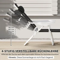 Outsunny Opvouwbare zonne-ligstoel tuinligstoel met hoofdkussen, ligstoel met 4-traps verstelbare rugleuning tot 120 kg zwart(m-7)
