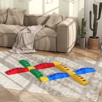 AIYAPLAY 12-Piece Kids Balance Beam Stepping Stones, with Non-Slip Foot Pads, Multicoloured(m-10)
