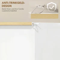 HOMCOM Schoenenkast Schoenenrek Schoenenopslag, 3 vakken, 18 paar schoenen, 72 cm x 26 cm x 112 cm, Wit + Bruin(m-6)