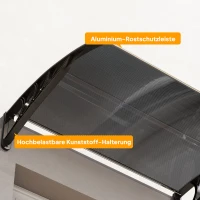 Outsunny Voordak, voordeuroverkapping, overkapping voor ingangen en ramen, 100L x 75B x 23H cm, Zwart(m-8)