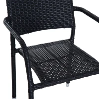 Outsunny Set di 4 Sedie da Pranzo Moderno Giardino Poli Rattan 57 × 64 × 89cm Marrone(m-9)