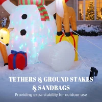 Outsunny 7ft Giant Christmas Inflatable Snowman with 2 Reindeer, Outdoor Blow Up Christmas Decoration with LEDs, Bag(m-6)