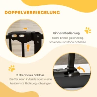 PawHut Veiligheidshek voor Huisdieren, Afscheidingshek, Beschermingshek, van Metaal en Kunststof, 74-80 cm, Zwart(m-4)