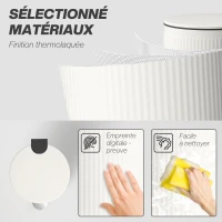 HOMCOM Poubelle cuisine 30L, poubelle à pédale avec seau intérieur amovible, couvercle à fermeture douce, 36x30x60,5cm, crème(m-6)