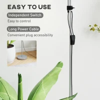 HOMCOM LED Floor Lamp for Living Room, 180cm Tall Standing Lamp, Mother and Child Uplighter with Adjustable Gooseneck, 3000K/4500K/6500K Colour Temperatures, Silver Tone(m-7)