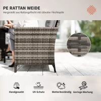 Outsunny 18-delig poly rotan 110,5 cm x 62 cm x 82 cm(m-5)