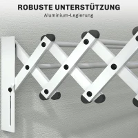 HOMCOM Handtuchhalter, Aluminium, verstellbar, für Innen- und Außenbereich, Silber(m-5)