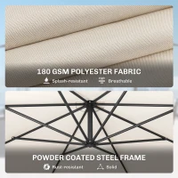 Outsunny 3 m Overhanging Cantilever Parasol, with Cross Base - Cream White(m-5)