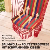 Outsunny Hangstoel zwevende stoel hangmat stoel gestoffeerde stoel buiten 100 x 60 cm tot 120 kg(m-5)