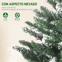 HOMCOM Árbol de Navidad de Abeto 210 cm con Luces LED 9 Modos de Iluminación 1160 Ramas con Nieve Artificial Verde(m-6)