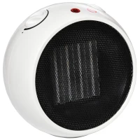 HOMCOM luchtverhitter elektrische kachel kachel kachel warmte 900W / 1500W PP kunststof wit + zwart 22 x 18.5 x 21 cm(m-1)