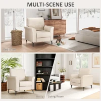 HOMCOM Linen-Look Armchair - Beige(m-7)
