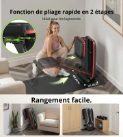 Banc de musculation multifonctionnel, pliable & peu encombrant, cadre en acier robuste, 110x40,6x40,6 cm, noir(m-7)