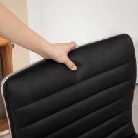 HOMCOM Scaun de birou ergonomic din piele PU, cu înălțime reglabilă, șezut rotativ și roți, negru(m-8)