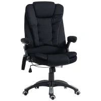 Vinsetto Bureaustoel met Massage- & Verwarmingsfunctie, Ergonomisch, Hoogteverstelbaar, Zwart(m-1)