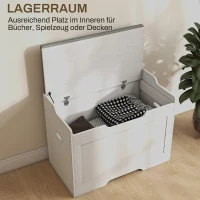 HOMCOM 103 liter opbergbank, opberg-zitbank met veiligheidsscharnier, zitkussen, voor diverse kamers, wit(m-4)