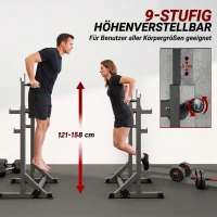 SPORTNOW Hantelständer, höhen- und breitenverstellbar, Hantelablage aus Stahl mit Sicherheitsverschlüssen, bis 150 kg belastbar(m-5)