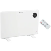HOMCOM 1200W Electric Convector Heater, Freestanding or Wall Mounted, Space Heater with Adjustable Thermostat, Timer, White(m-1)