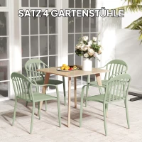 Outsunny 4-delige Set Tuinstoelen Weerbestendig met Armleuning en Rugleuning tot 120 kg Belastbaar(m-4)