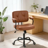 Vinsetto bureaustoel met wielen, draaistoel, bureaustoel, tuimelfunctie, bruin(m-9)
