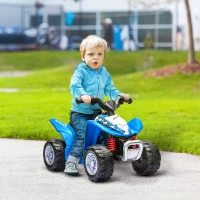 AIYAPLAY Elektrisch kinderquad, LED-licht, claxon, brede banden, comfortabele zitting, antislip handgrepen, blauw(m-2)