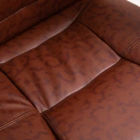 Vinsetto Office Chair, PU Leather Desk Chair with 13cm Soft Padded Seat and Backrest, Swivel Chair with Adjustable Height and Rolling Wheels, Brown(m-9)