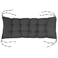 Outsunny Zitkussen 100x40 cm stoelkussen met bindbanden, 10 cm dikke vulling donkergrijs(m-10)