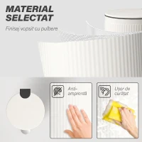 HOMCOM Coș de gunoi 30 L cu capac soft-close, metal și PP, crem(m-6)