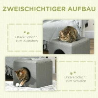 PawHut Kattenhol Kattenbed 2-in-1 Kattenhol, incl Kussen, 36,5 x 36,5 x 33 cm, Groen(m-4)