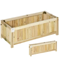 Outsunny Jardinera de Madera Plegable con 4 Patas para Cultivos Verduras Flores en Patio Balcón Terraza 70x30x25 cm Natural(m-11)