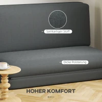 HOMCOM 3-in-1 Opvouwbare Relaxstoel, Gastenmatras, Deelbaar, 138 cm breed, Donkergrijs(m-5)