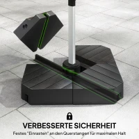 Outsunny Vulbare parasolvoet gewichten, voor water en zand, Kunststof, 80L x 80B x 13H cm, Zwart(m-6)