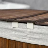 HOMCOM Cesto para Ropa Sucia de Bambú Capacidad de 100L Cesta para la Colada con 2 Compartimentos  62,5x37x60,5cm Marrón(m-8)