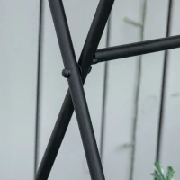 Outsunny Portapiante in Metallo Pieghevole con 3 Vasi e Ripiano Inferiore per Casa e Giardino, 47x37x78.5cm, Nero(m-9)