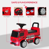 HOMCOM Compatible Kids Ride On Car Truck Mercedes Benz Licensed Toddler Foot To Floor Slider w/Under Seat Storage for 12 - 36 Months Red(m-7)