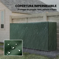 Outsunny Portalegna Regolabile da 0,6 m³ con Telo Impermeabile, 200x36x99 cm, Nero e Verde Scuro(m-4)