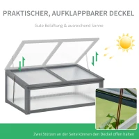 Outsunny Mini Kweekhuis, Klein Kweekhuis voor de Tuin, met PC-platen, Goede Lichtdoorlatendheid, 100L x 65B x 40H cm(m-5)