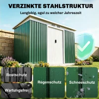 Outsunny Metalen gereedschapsschuur met fundering tuinhuisje gereedschapsschuur metalen tuinhuisje(m-4)