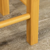 HOMCOM Carrello da Cucina con Tavolino Pieghevole e 2 Sgabelli, Ruote e Cassetti in Legno di Bambù(m-8)