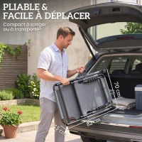 Outsunny Lot de 2 Bains de soleil transats pliables grand confort dossier pare-soleil réglables multi-positions, gris(m-7)