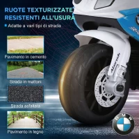 HOMCOM Moto Elettrica per Bambini 18-36 Mesi con Licenza BMW, 6V, con 3 Ruote, Fari, Musica, 2.5 km/h, Max 20kg, Blu(m-6)