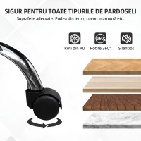 Vinsetto Scaun de Birou Ergonomic, Rotativ și Înclinabil, din Țesătură cu Aspect de In, cu Tetieră, Bej(m-6)