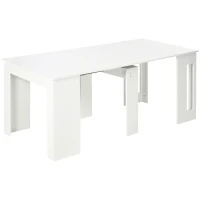 HOMCOM Mesa de Comedor Extensible para 4-6 Personas Mesa Auxiliar Multifuncional para Estudio Cocina 180x85x75 cm Blanco(m-11)
