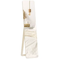 HOMCOM Miroir sur Pied et Mural rectangulaire dim. 37L x 43l x 156H cm bois naturel(m-13)