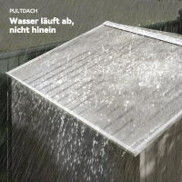 Outsunny Tuinschuur met 2 Schuifdeuren, 4 Ramen, Weerbestendig, Metalen Constructie, 2,7 x 1,9 x 1,9 m, Bruin(m-7)