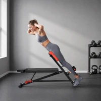 HOMCOM halterbank fitnessbank schuine bank multifunctioneel buiktrainer verstelbaar rvs zwart 64 x 146 x 73,5-85 cm | Aosom.nl(m-8)
