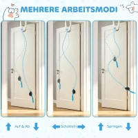 PawHut Interactief Kattenspeelgoed USB-Oplaadbaar Deurhangend Stuiterende Muis voor Katten, 24,1 x 13,8 x 6,6 cm Wit(m-4)